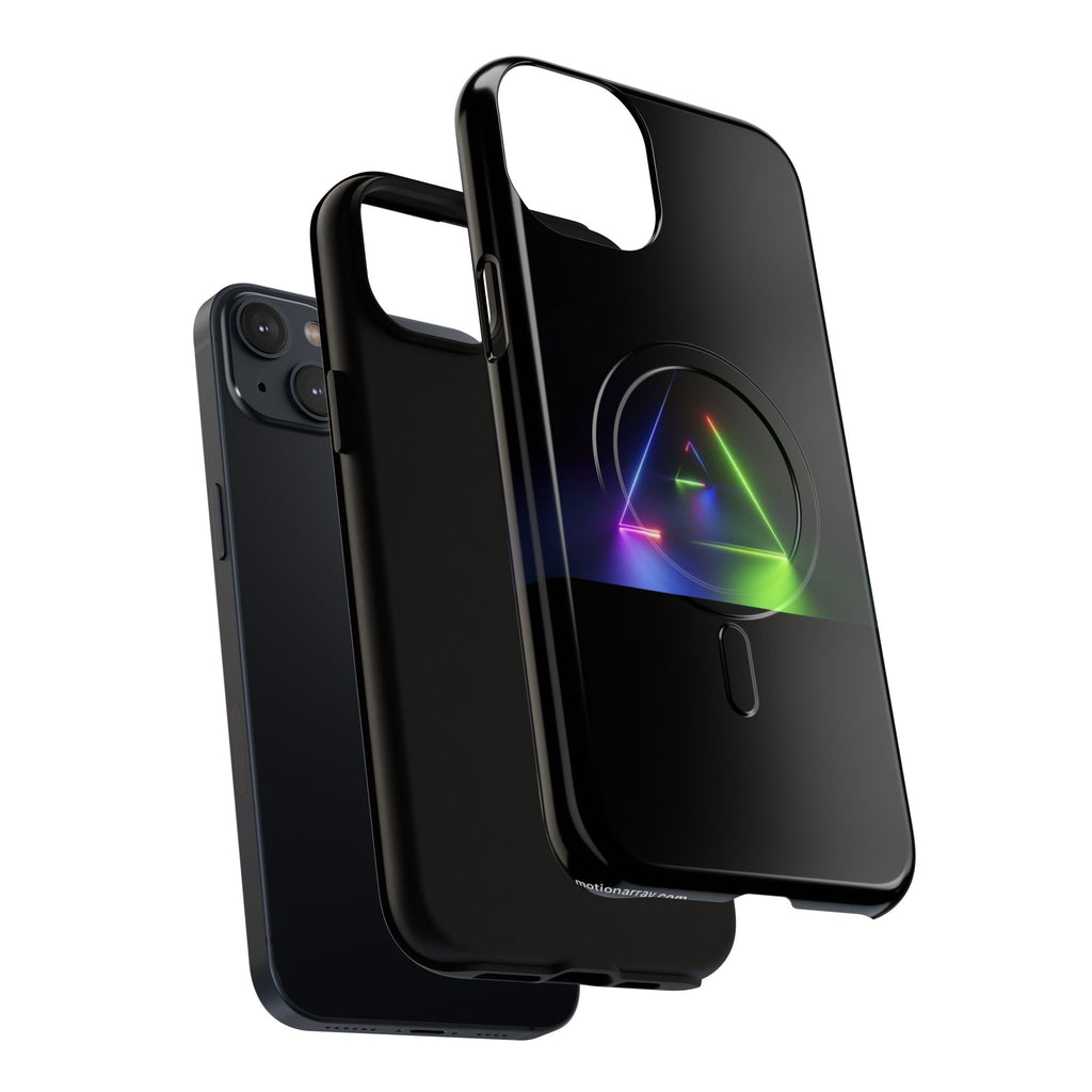 Magnetic Phone Case — Neon Prism Triangle Protective Cover
