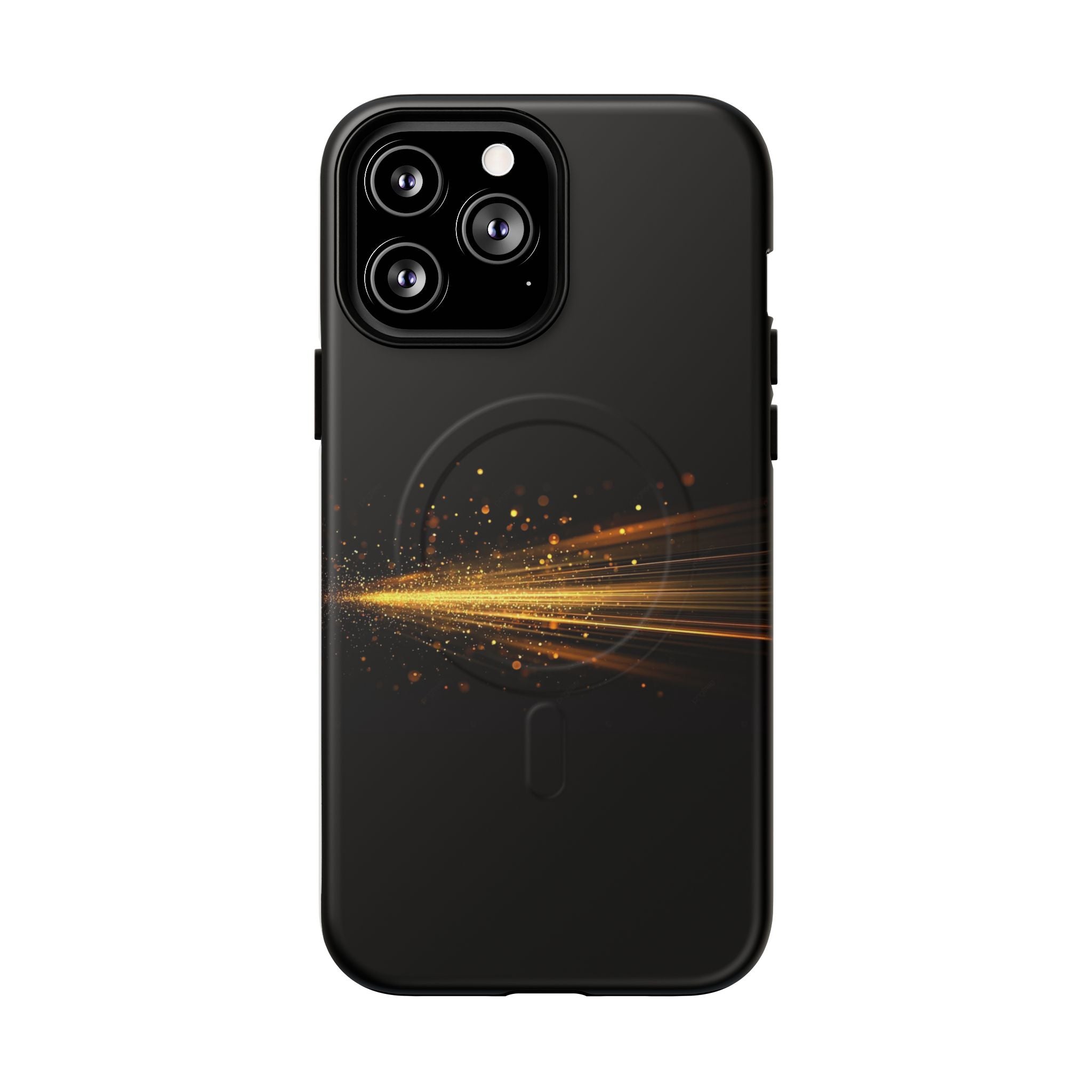 Magnetic Tough Phone Case — Black with Gold Light Trail
