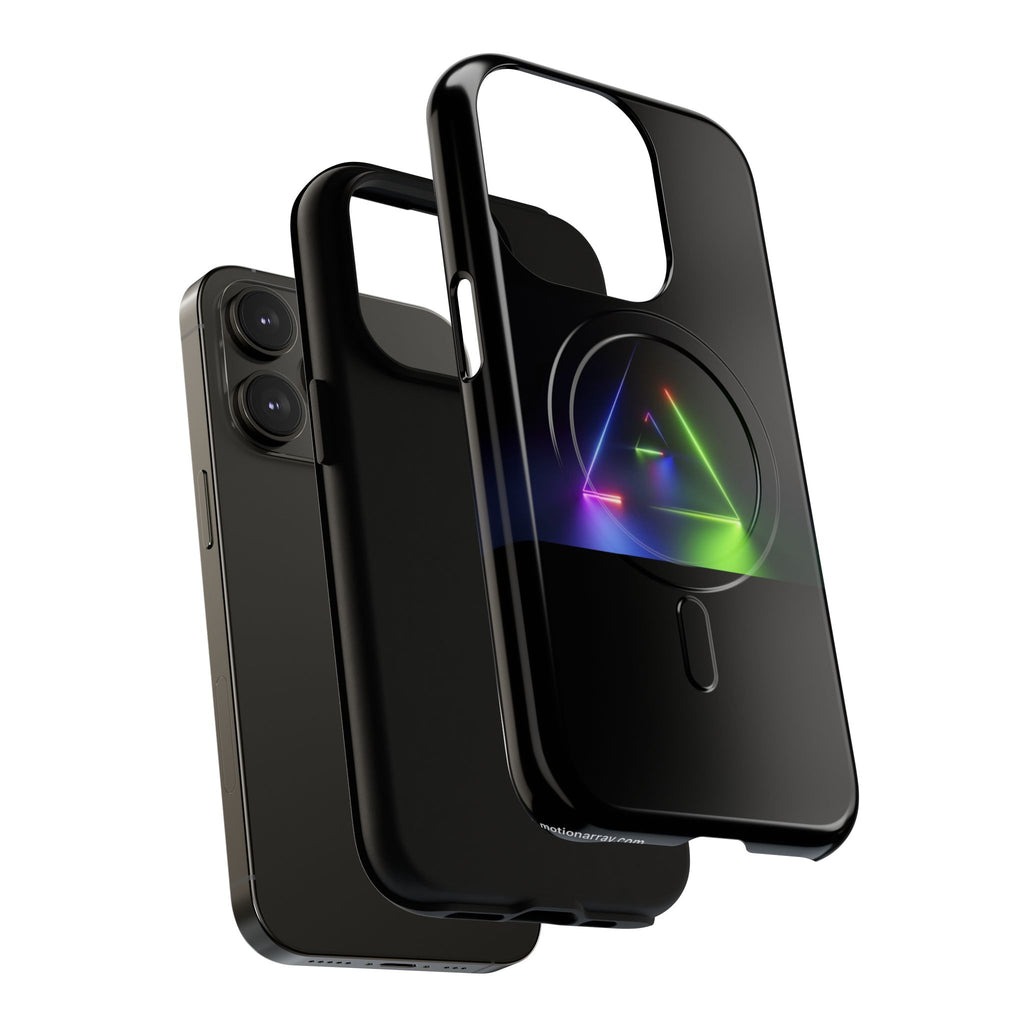 Magnetic Phone Case — Neon Prism Triangle Protective Cover