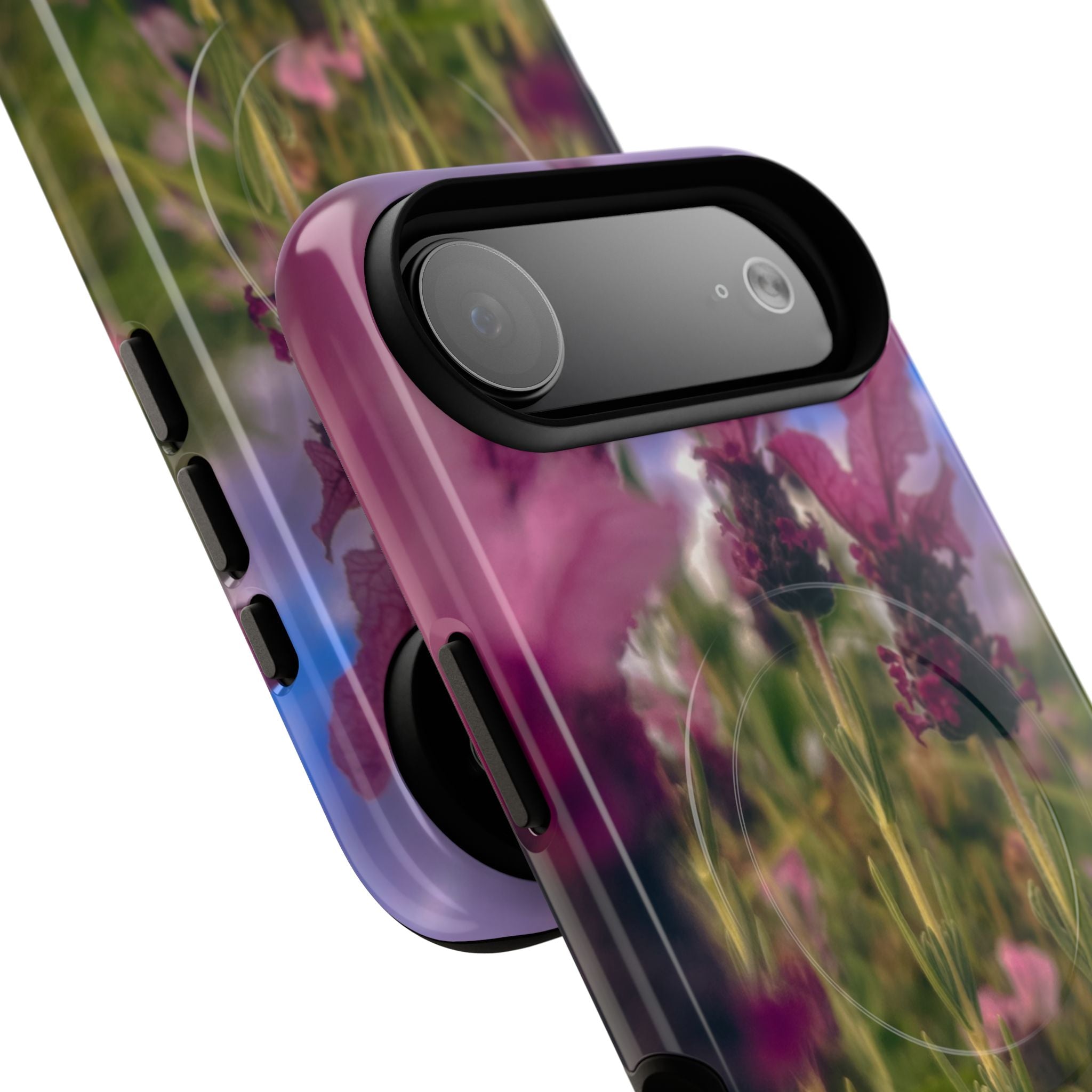 Floral Meadow Tough Magnetic Phone Case — Lavender Wildflower Protective Cover