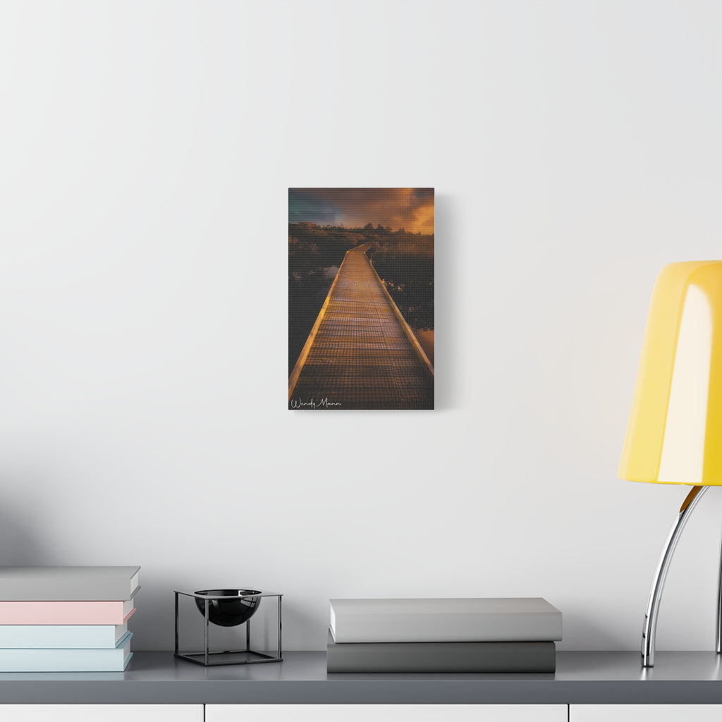 Canvas Wall Art – Golden Boardwalk Landscape Photo Print