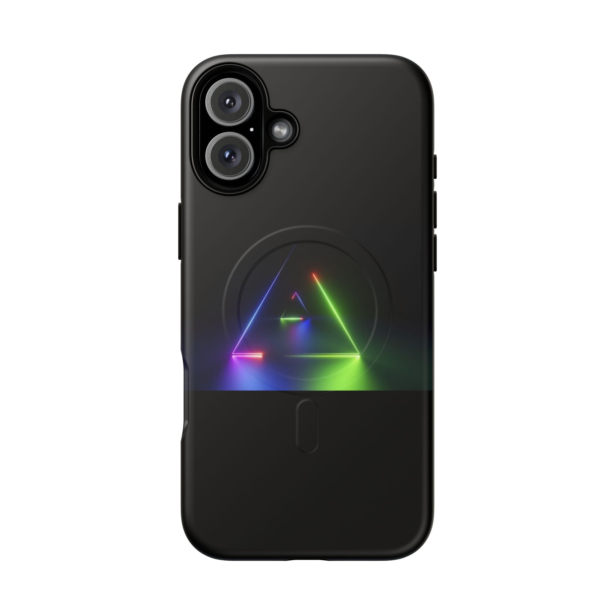 Magnetic Phone Case — Neon Prism Triangle Protective Cover