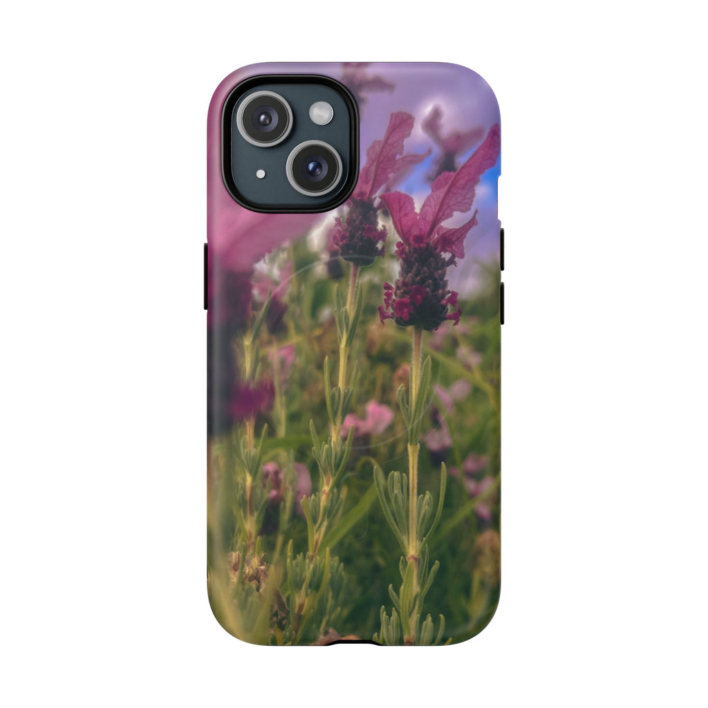 Floral Meadow Tough Magnetic Phone Case — Lavender Wildflower Protective Cover