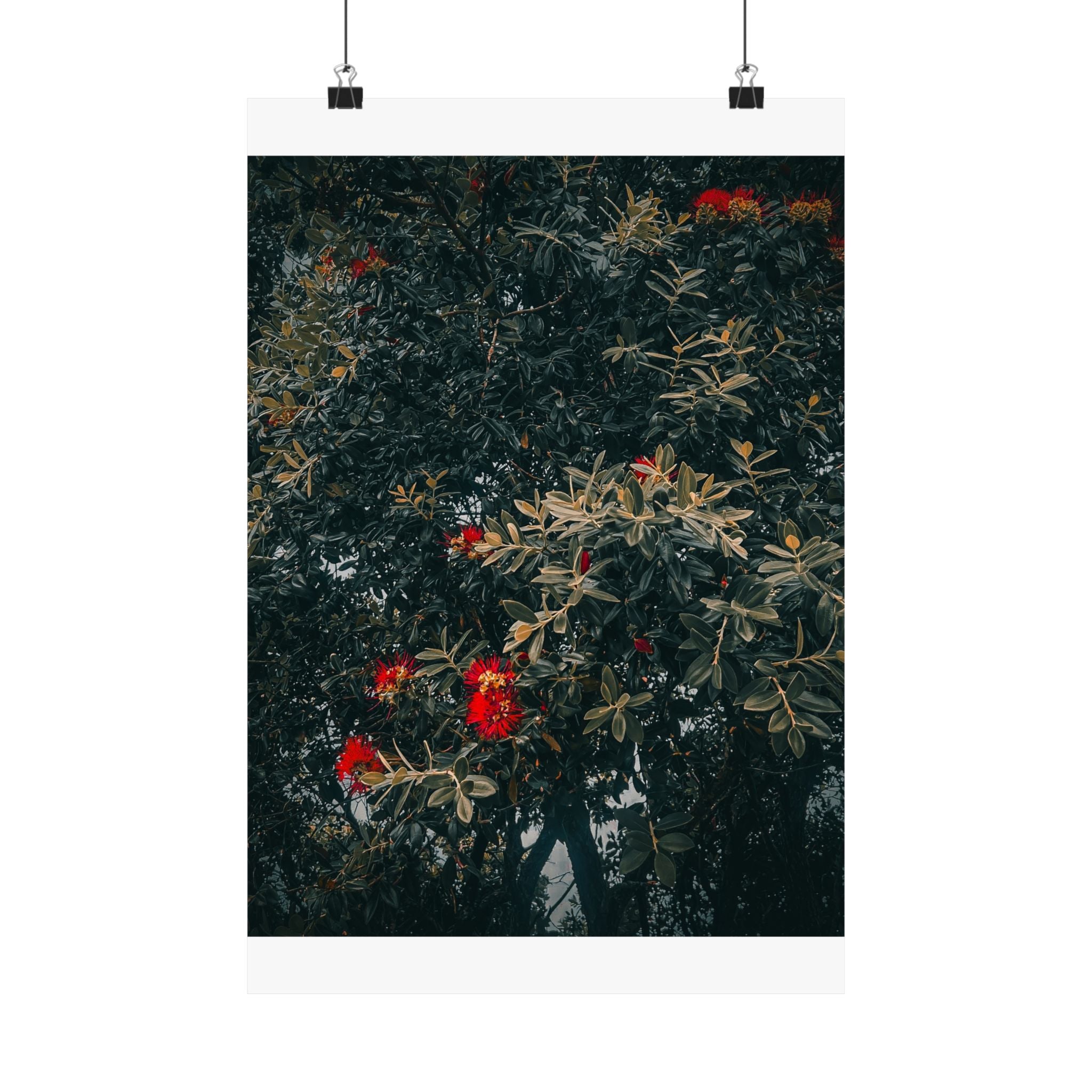 Botanical Wall Poster — Moody Floral Matte Vertical Print