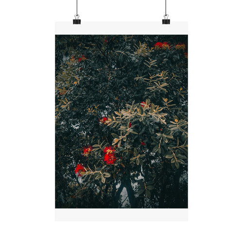Botanical Wall Poster — Moody Floral Matte Vertical Print