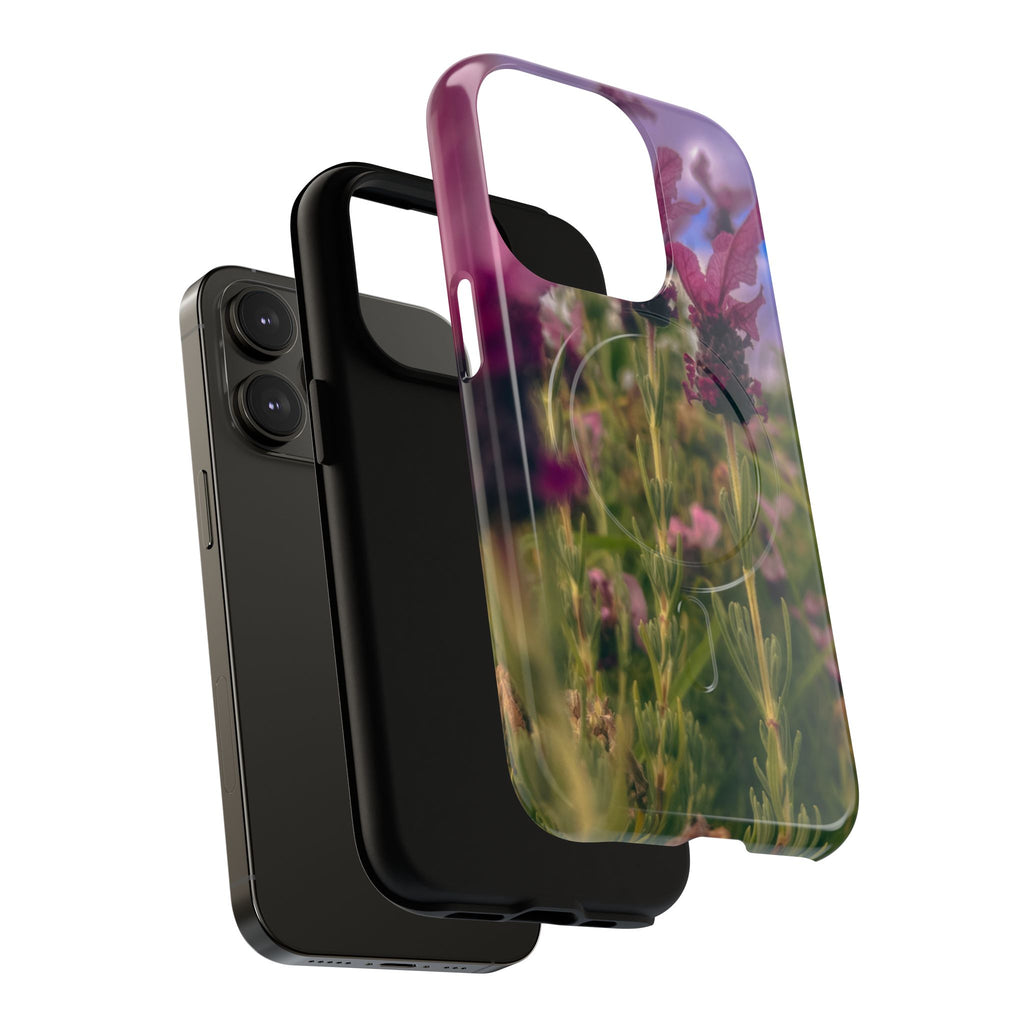 Floral Meadow Tough Magnetic Phone Case — Lavender Wildflower Protective Cover