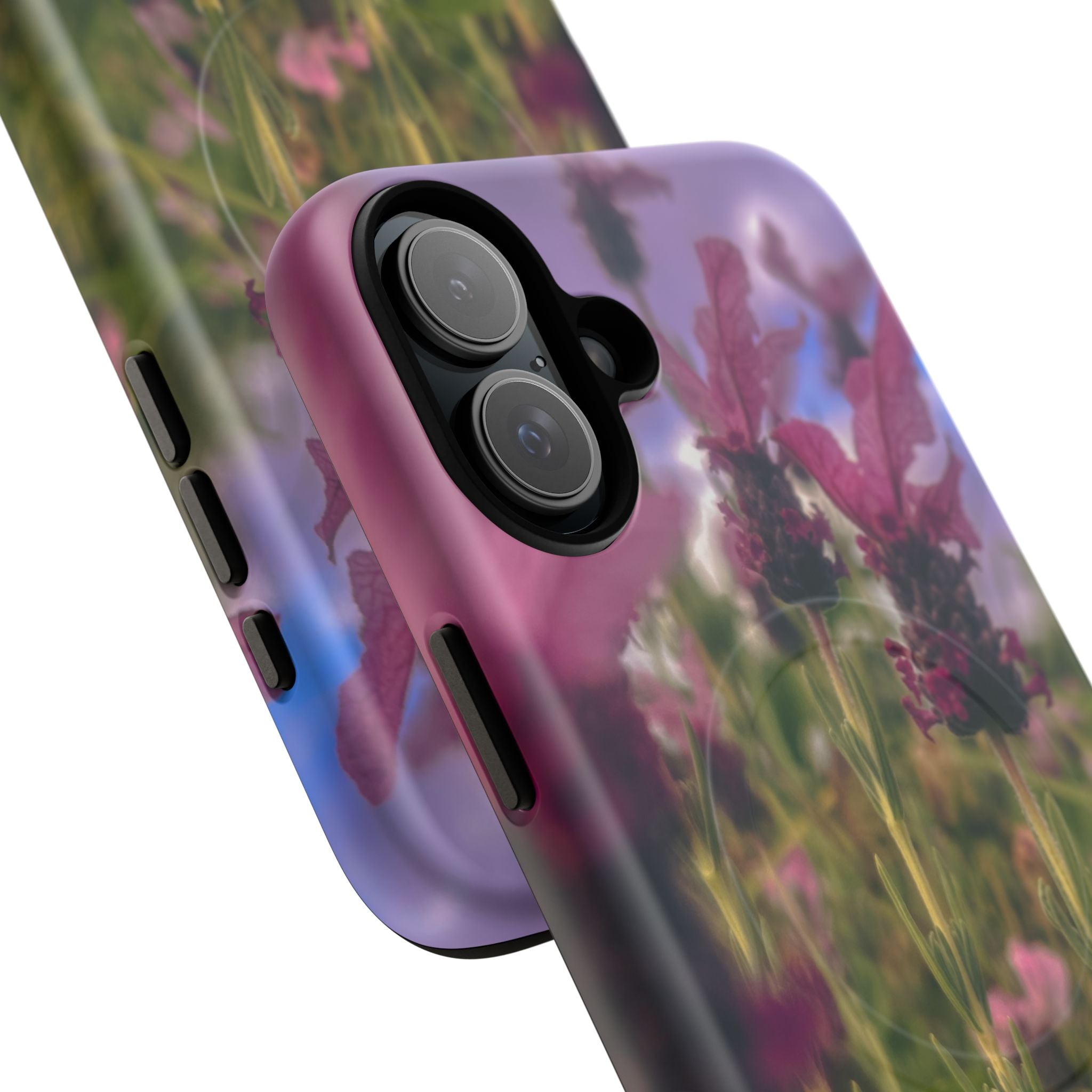 Floral Meadow Tough Magnetic Phone Case — Lavender Wildflower Protective Cover