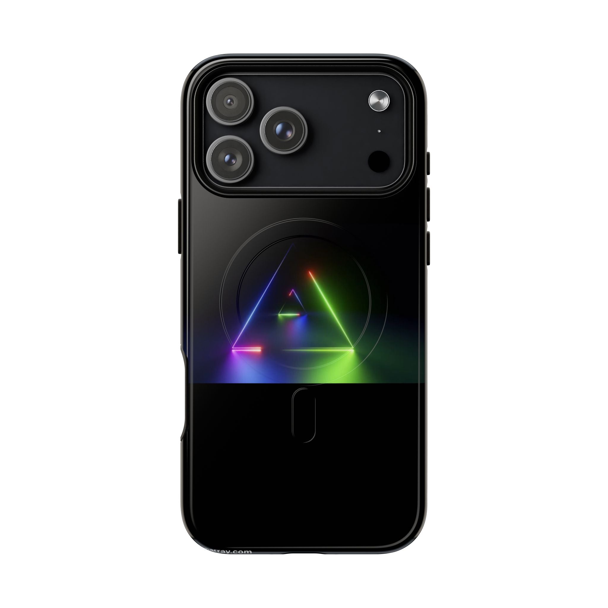 Magnetic Phone Case — Neon Prism Triangle Protective Cover