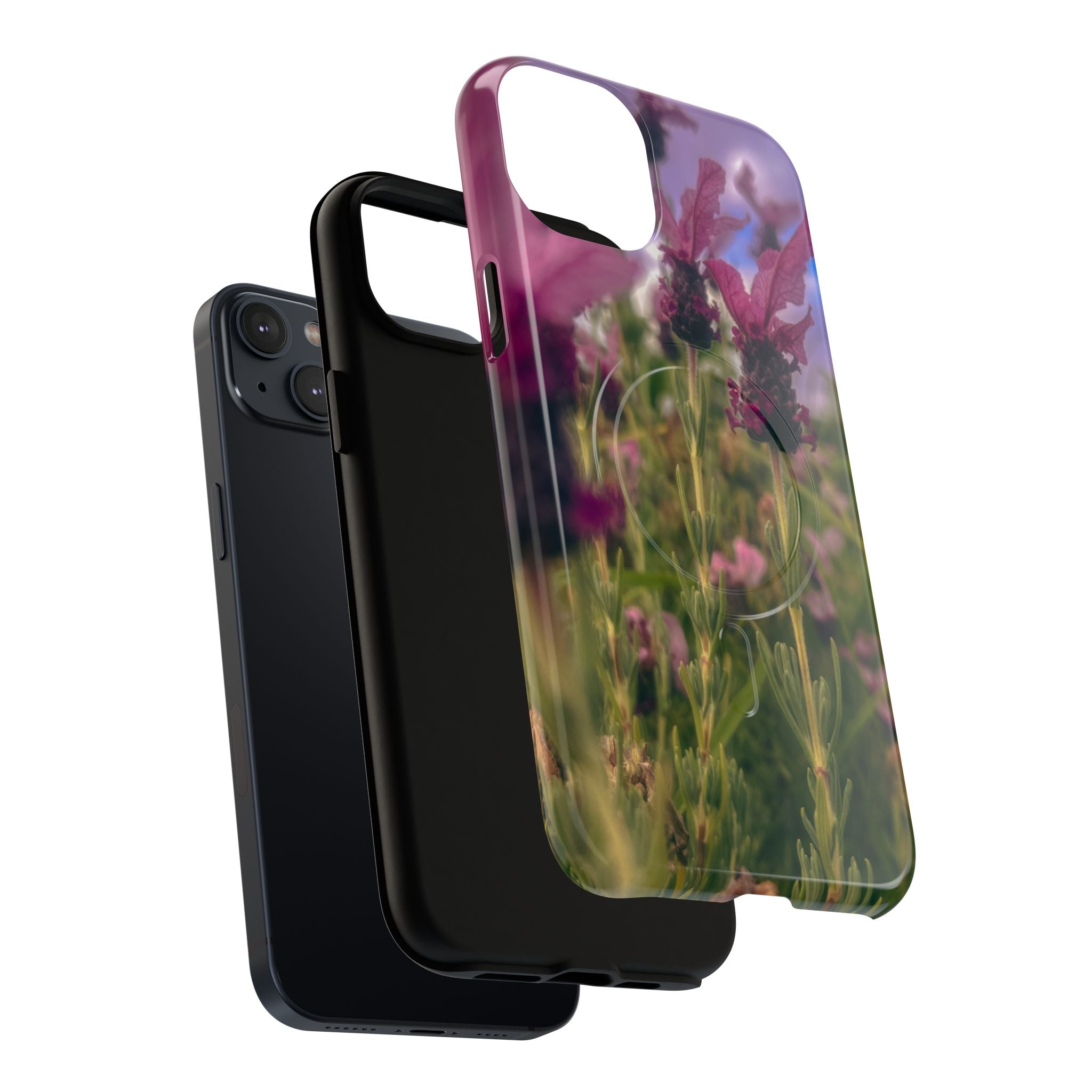 Floral Meadow Tough Magnetic Phone Case — Lavender Wildflower Protective Cover