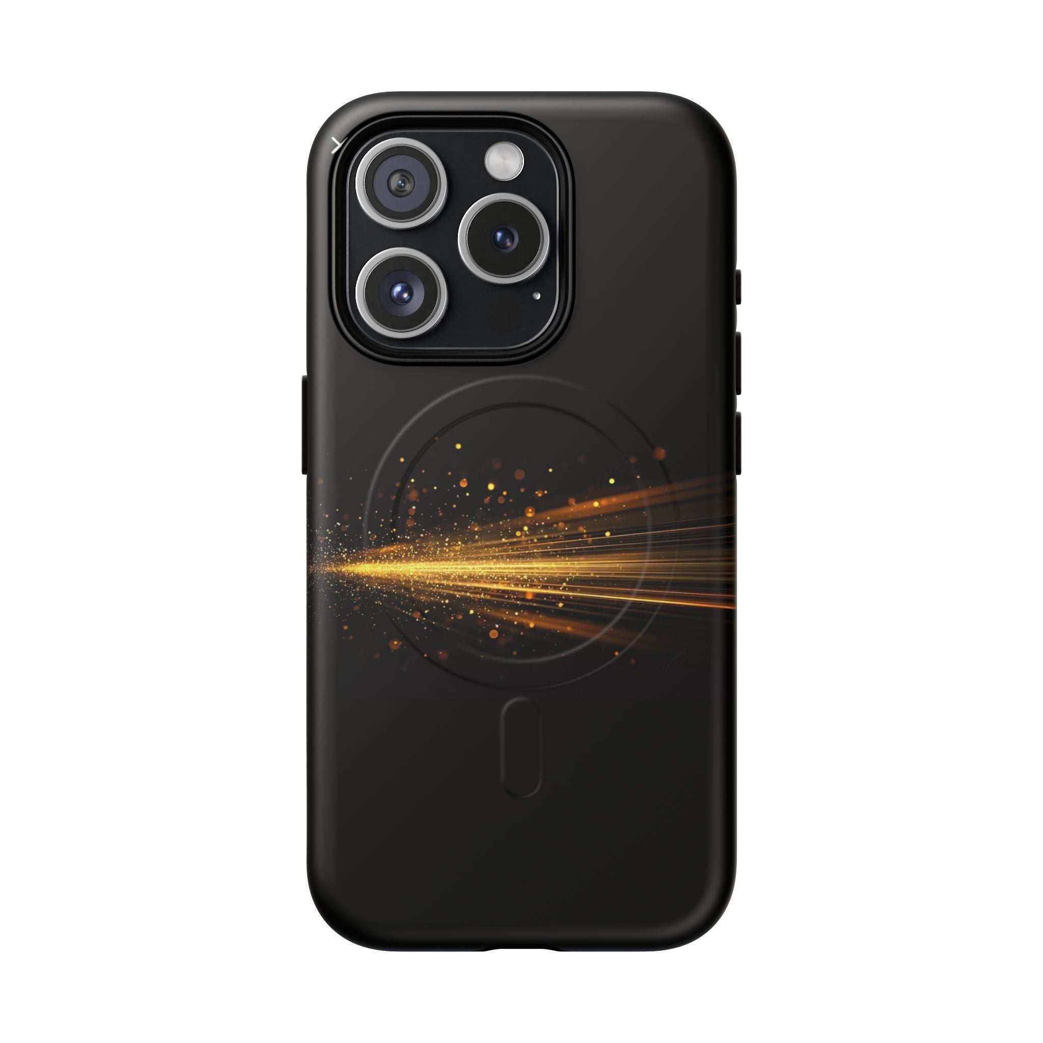Magnetic Tough Phone Case — Black with Gold Light Trail