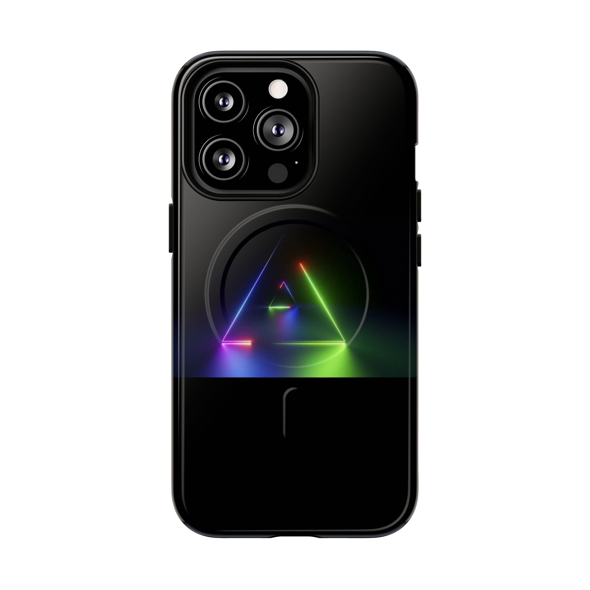 Magnetic Phone Case — Neon Prism Triangle Protective Cover