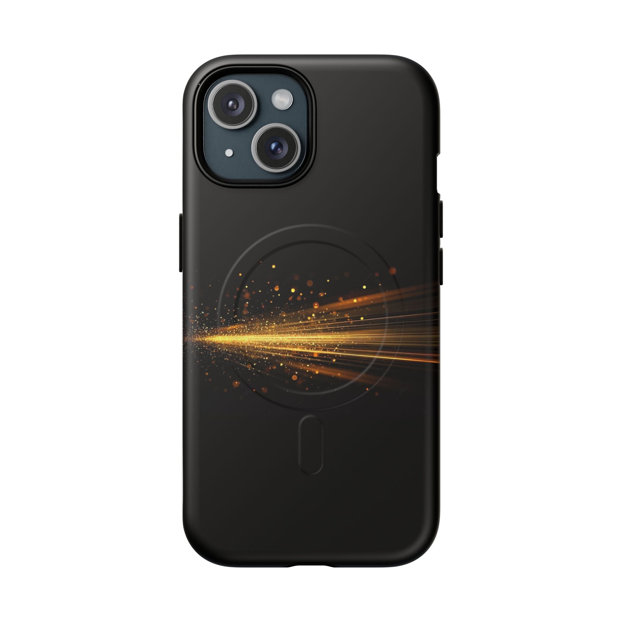 Magnetic Tough Phone Case — Black with Gold Light Trail