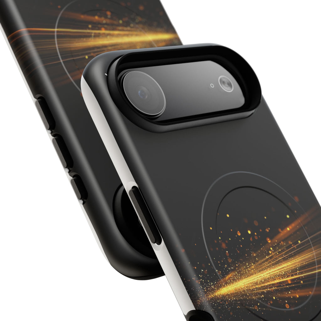 Magnetic Tough Phone Case — Black with Gold Light Trail