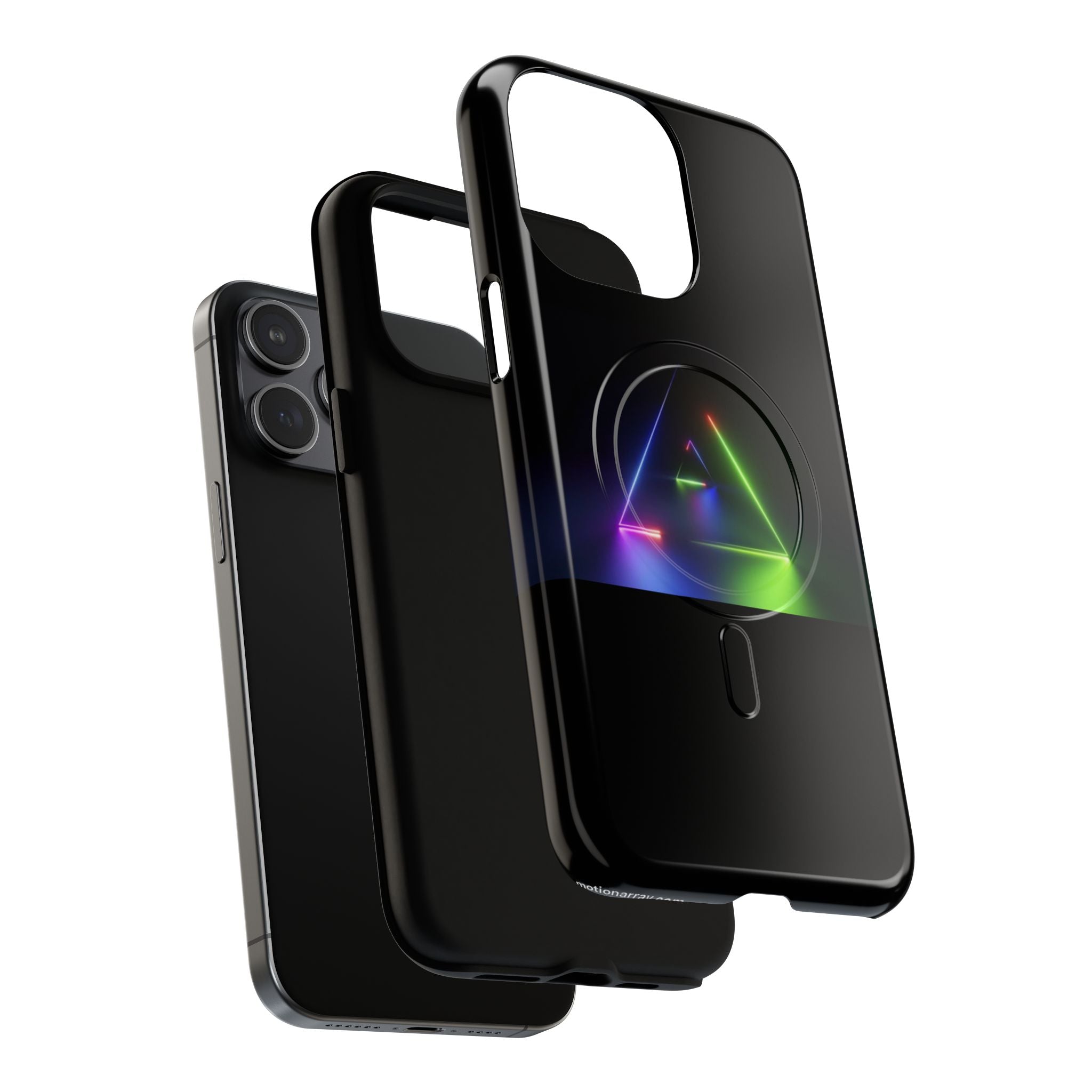 Magnetic Phone Case — Neon Prism Triangle Protective Cover