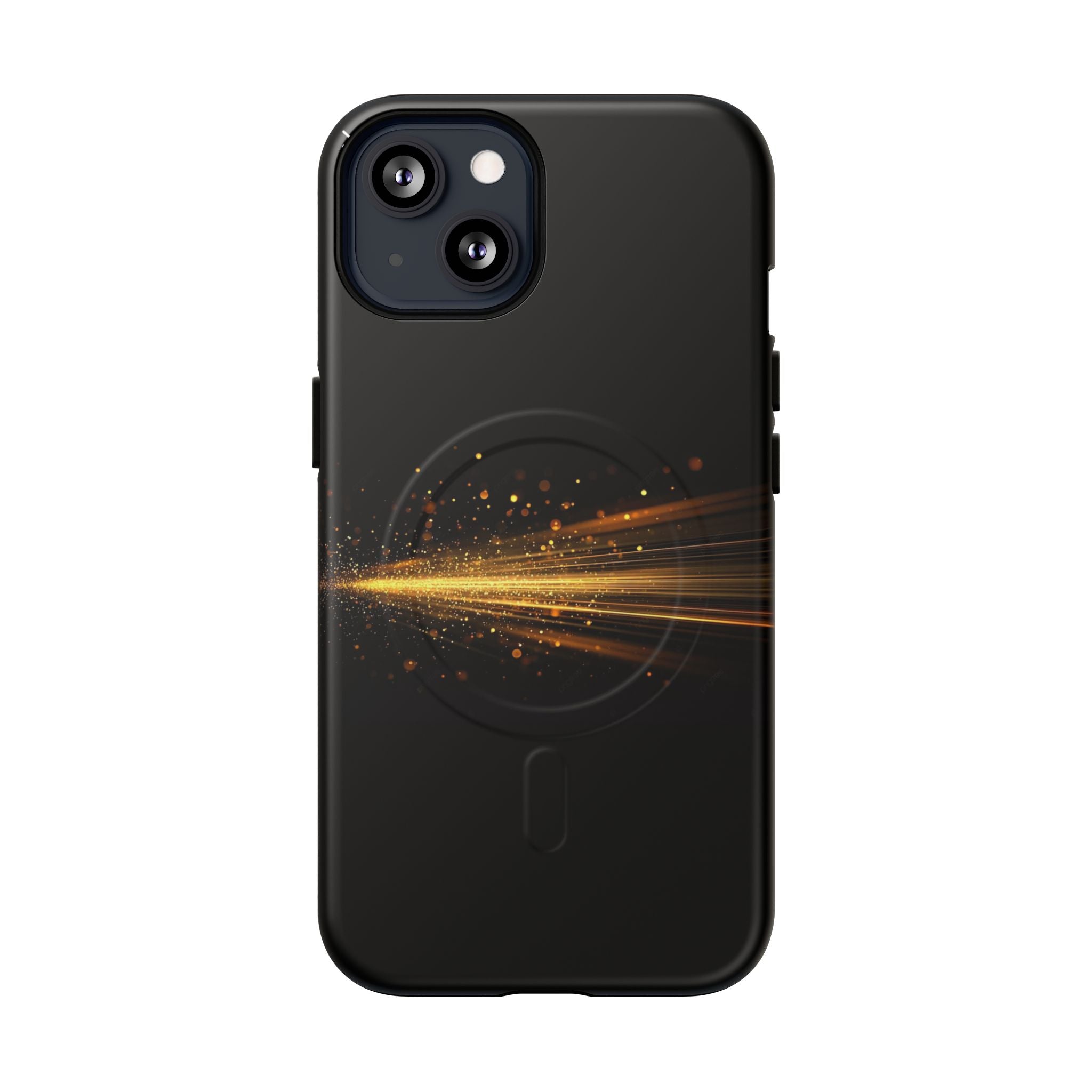 Magnetic Tough Phone Case — Black with Gold Light Trail