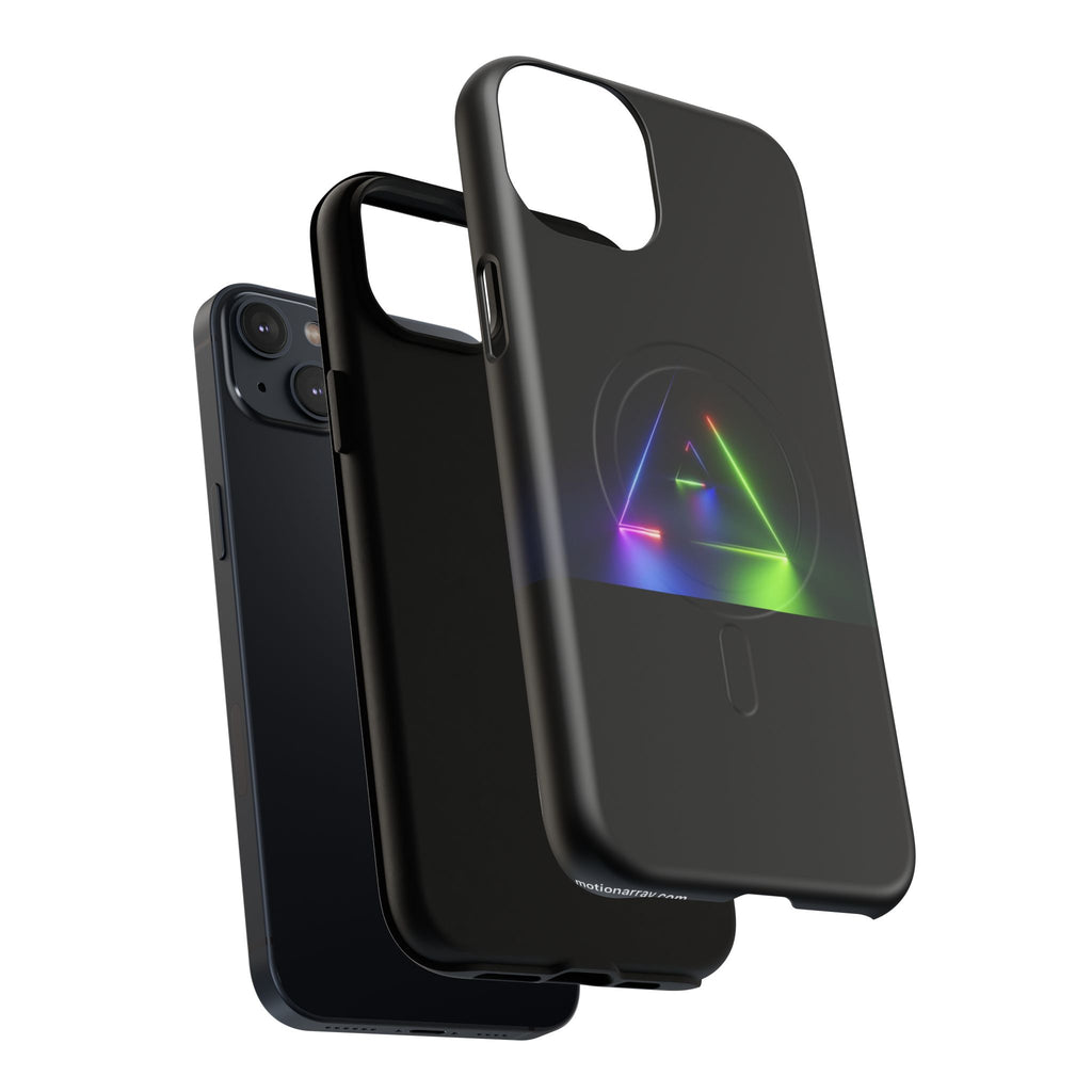 Magnetic Phone Case — Neon Prism Triangle Protective Cover