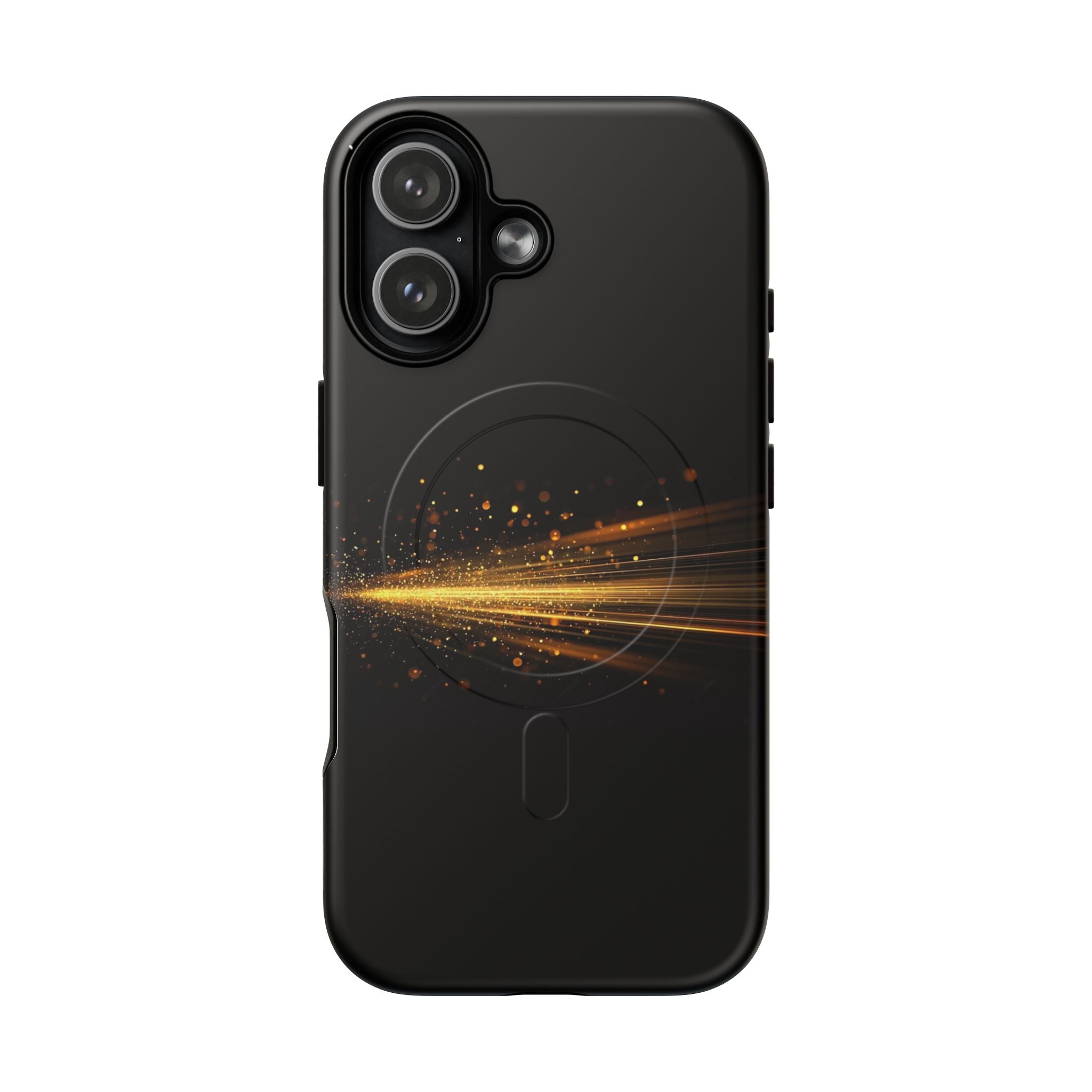 Magnetic Tough Phone Case — Black with Gold Light Trail