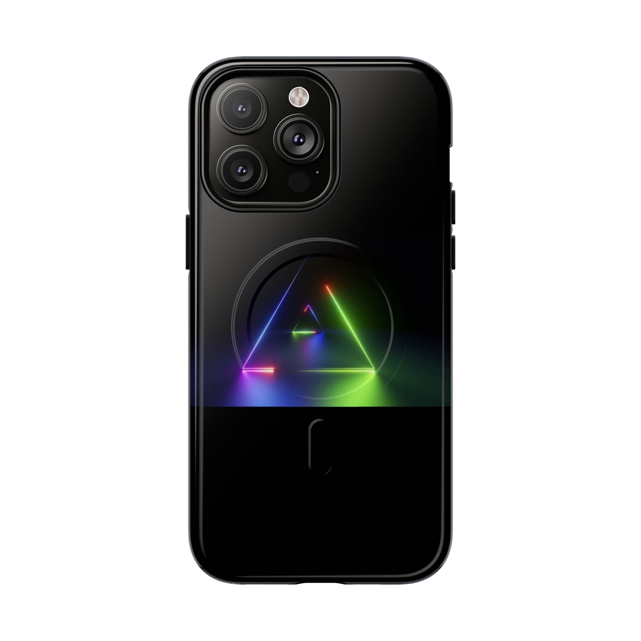 Magnetic Phone Case — Neon Prism Triangle Protective Cover