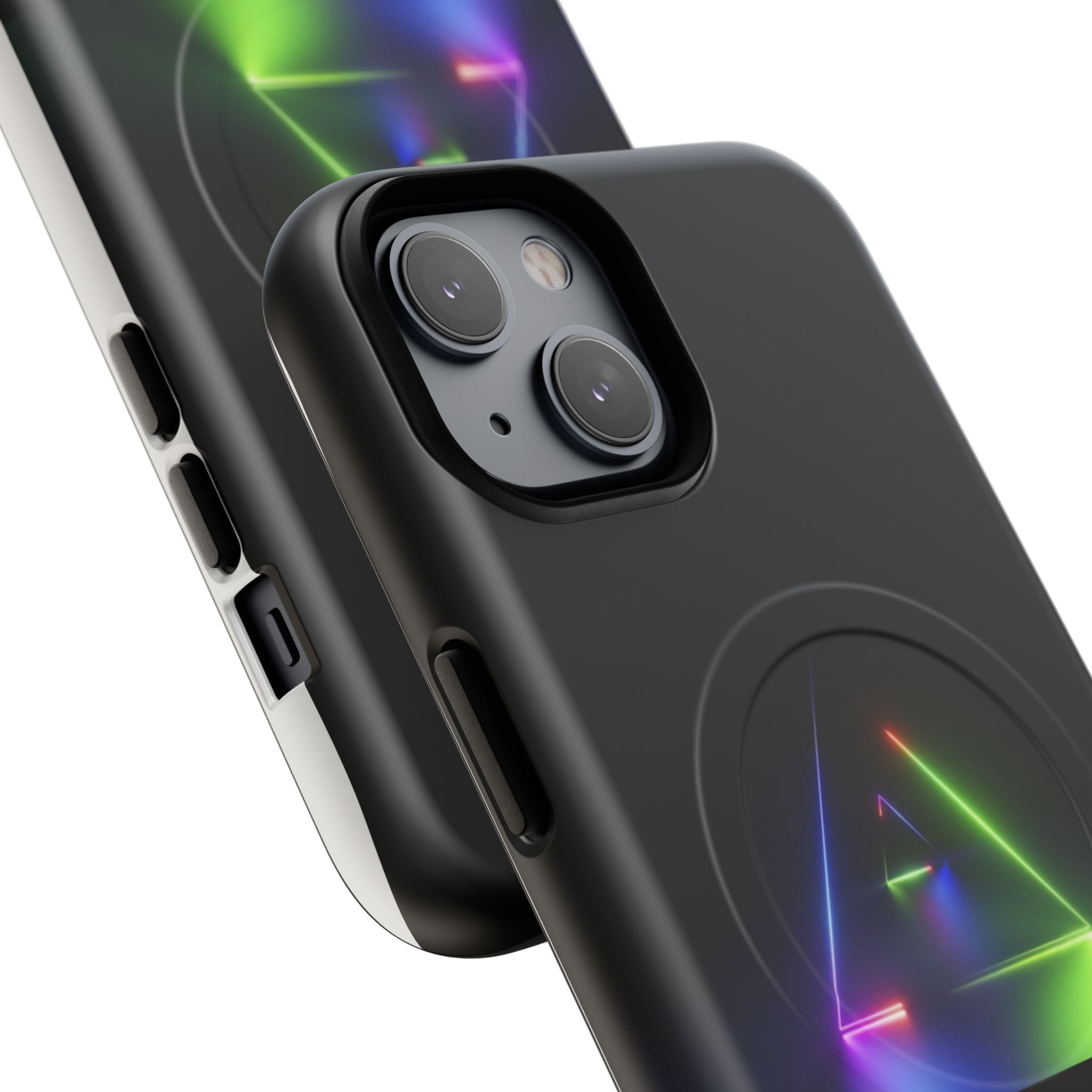 Magnetic Phone Case — Neon Prism Triangle Protective Cover