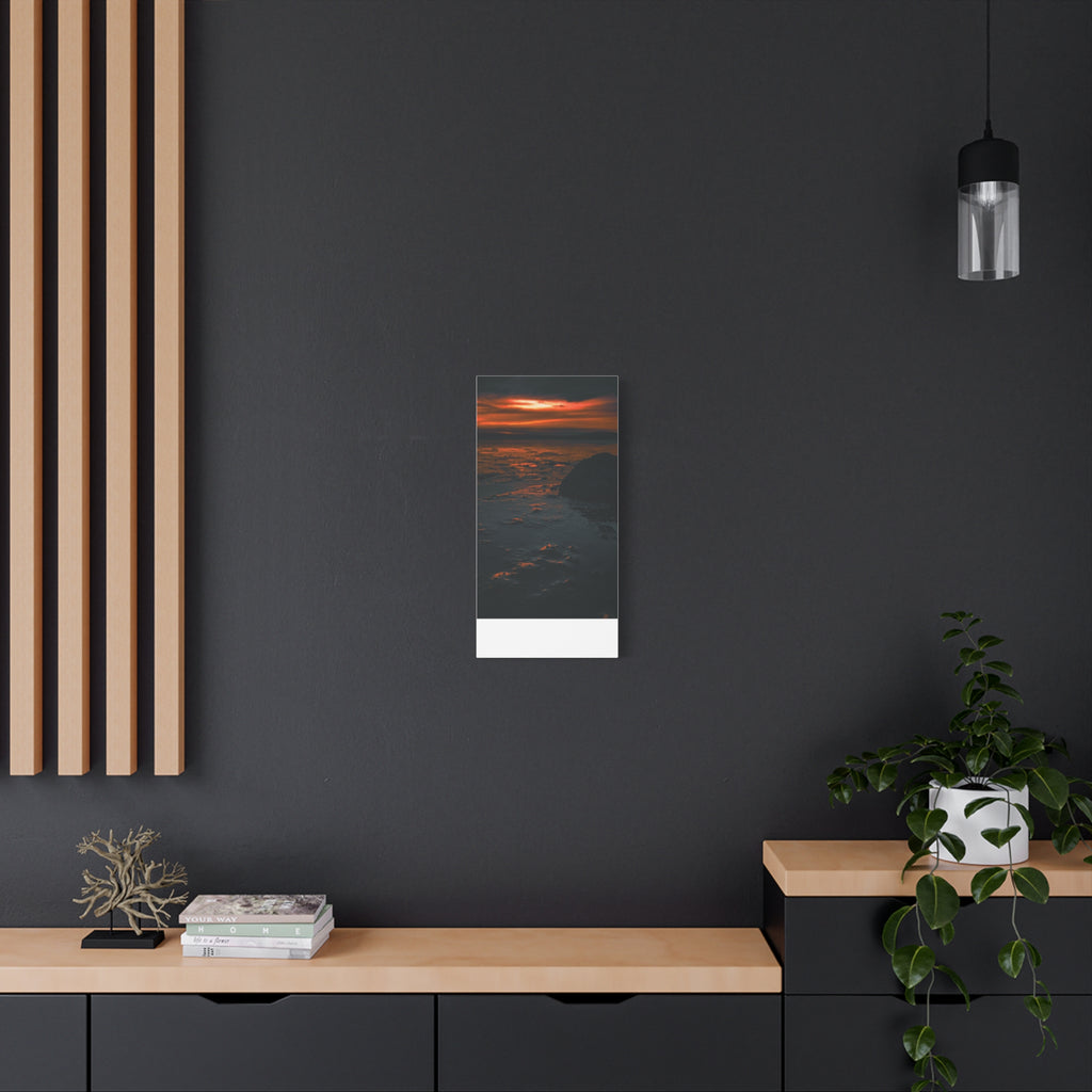 Sunset Shore Canvas Wall Art — Moody Coastal Landscape Print