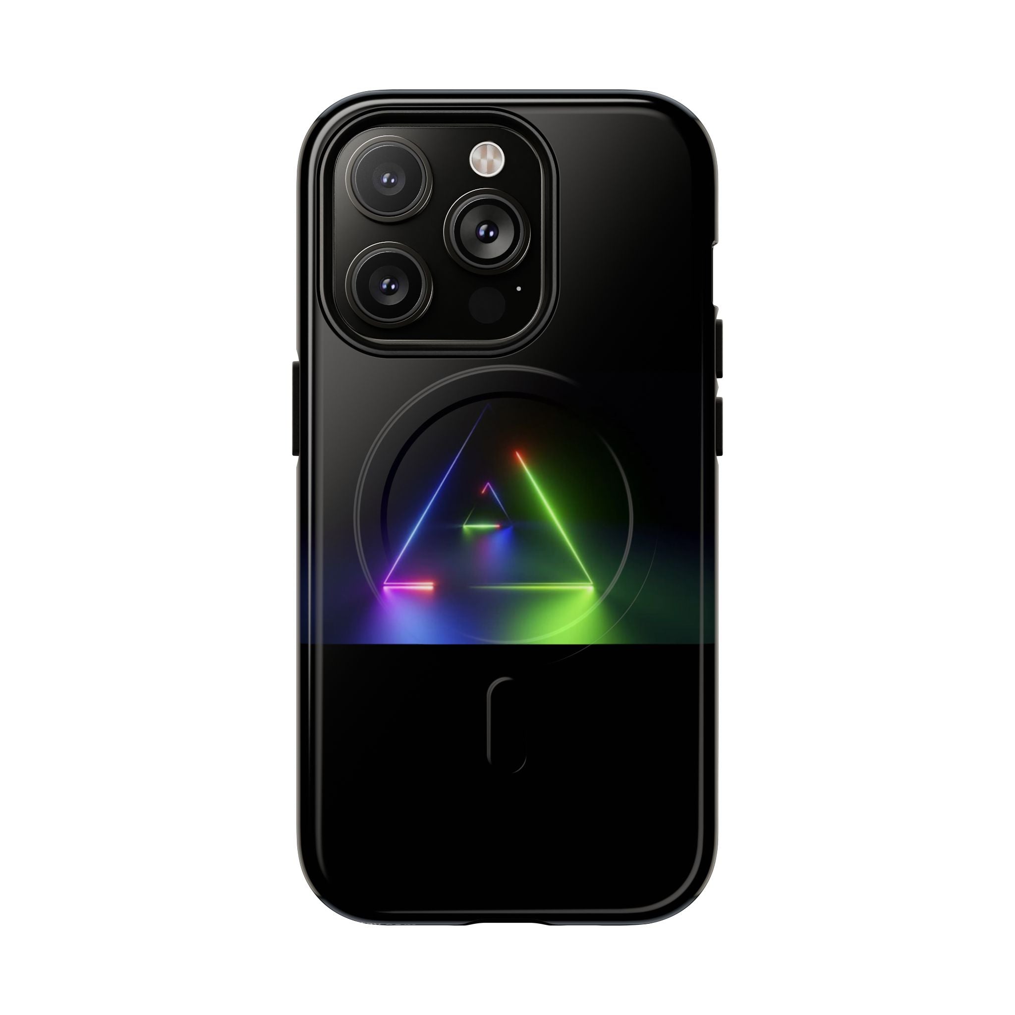 Magnetic Phone Case — Neon Prism Triangle Protective Cover