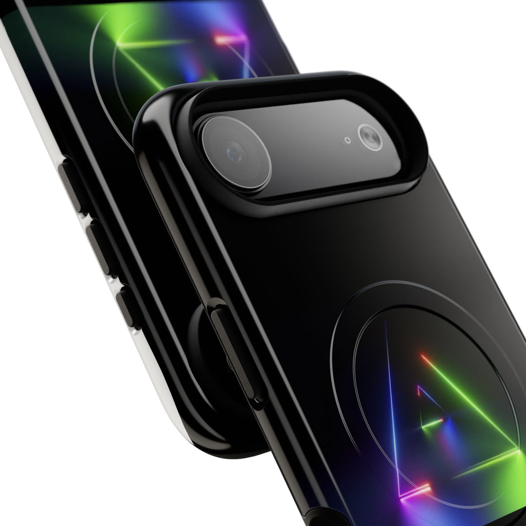 Magnetic Phone Case — Neon Prism Triangle Protective Cover