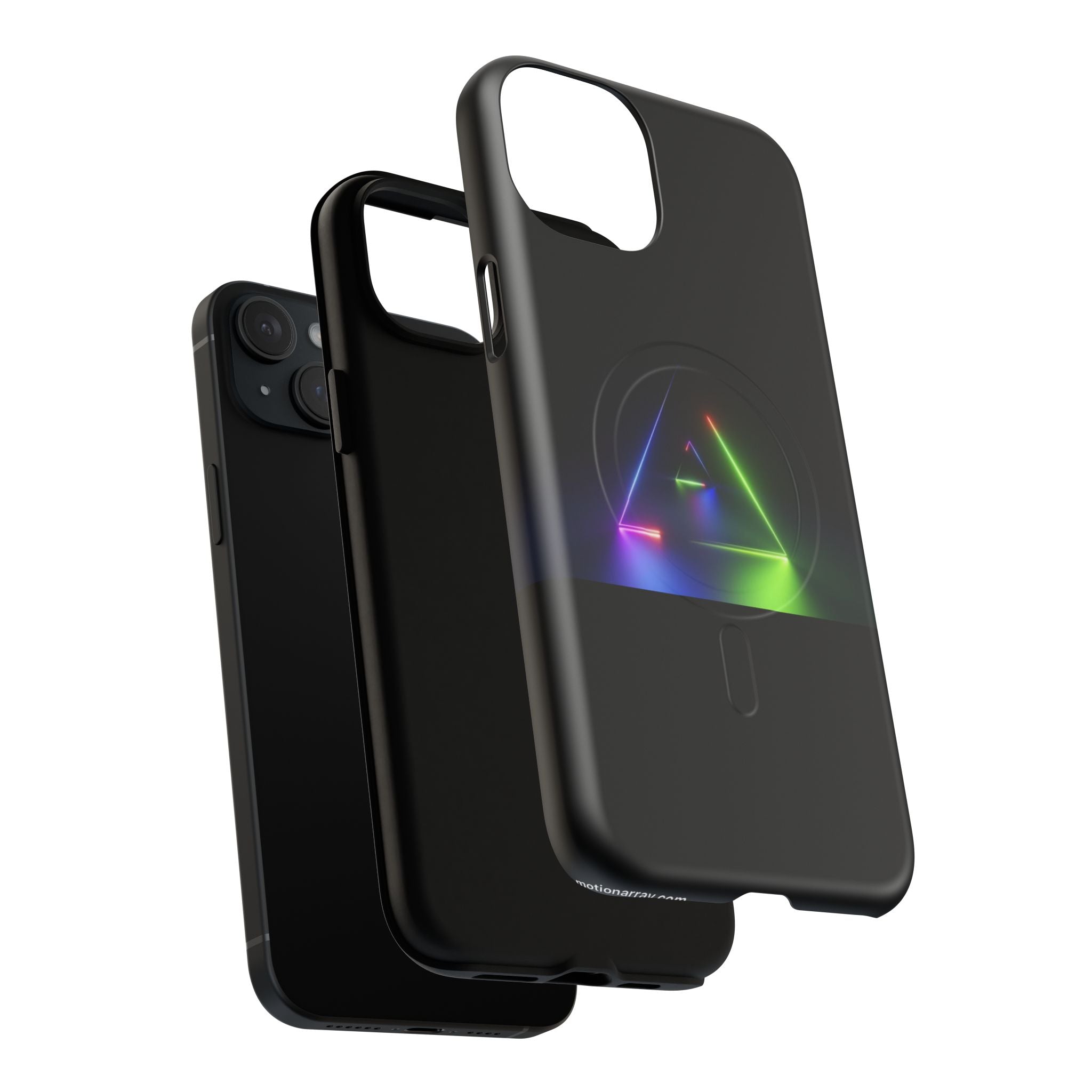 Magnetic Phone Case — Neon Prism Triangle Protective Cover