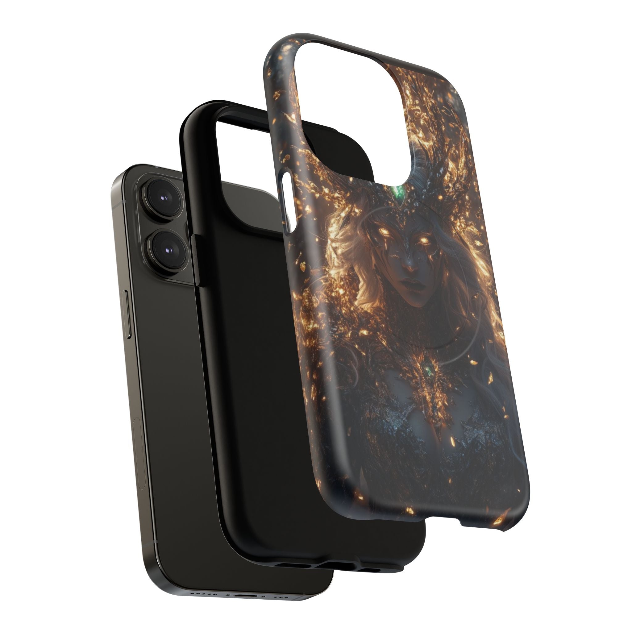 Mystic Goddess Tough Magnetic Phone Case — Fantasy Armor & Glowing Eyes