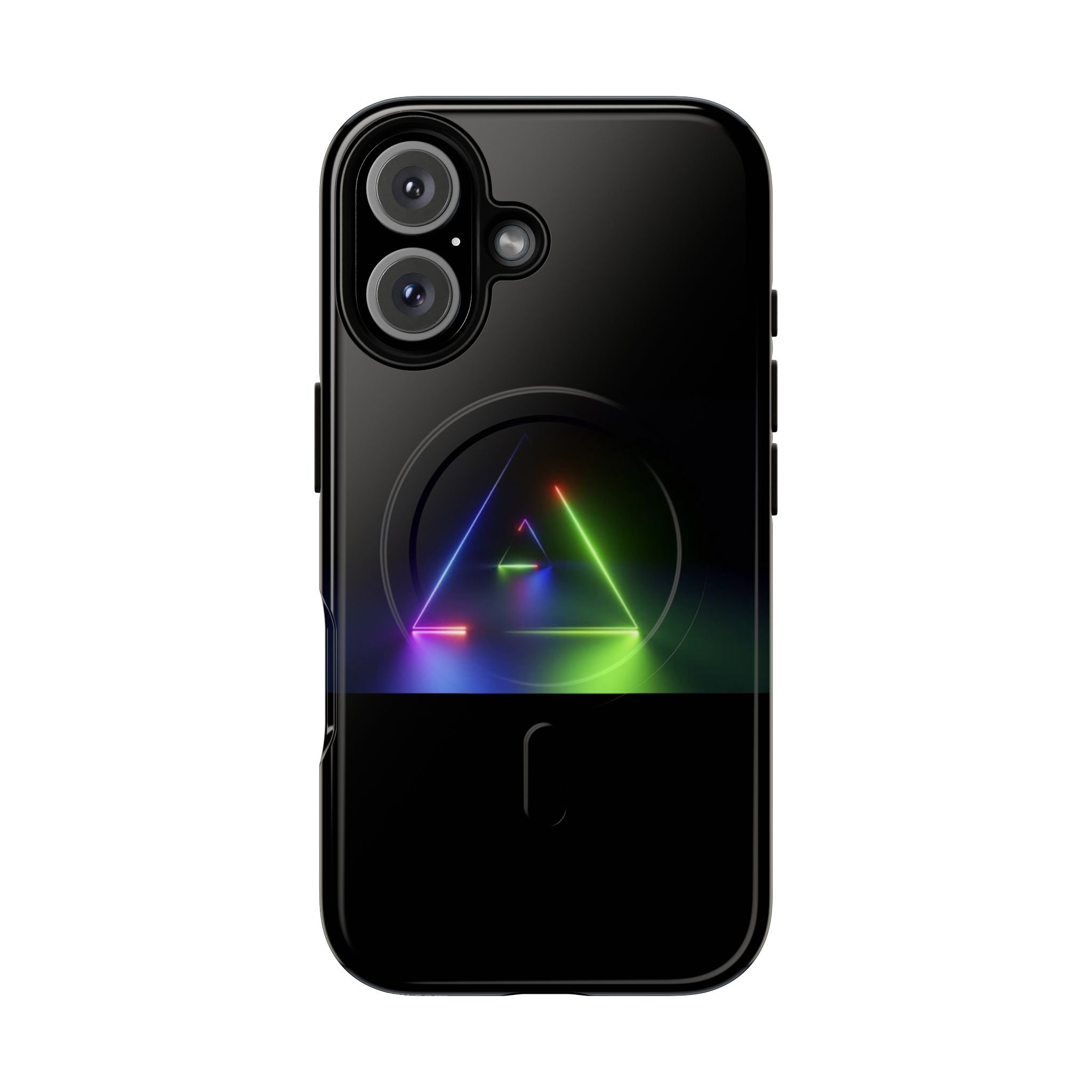 Magnetic Phone Case — Neon Prism Triangle Protective Cover