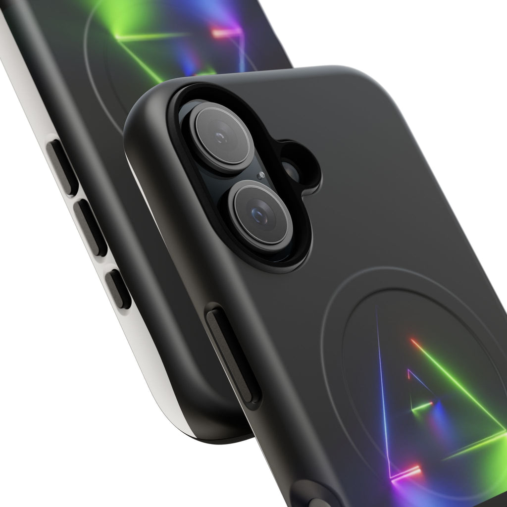 Magnetic Phone Case — Neon Prism Triangle Protective Cover