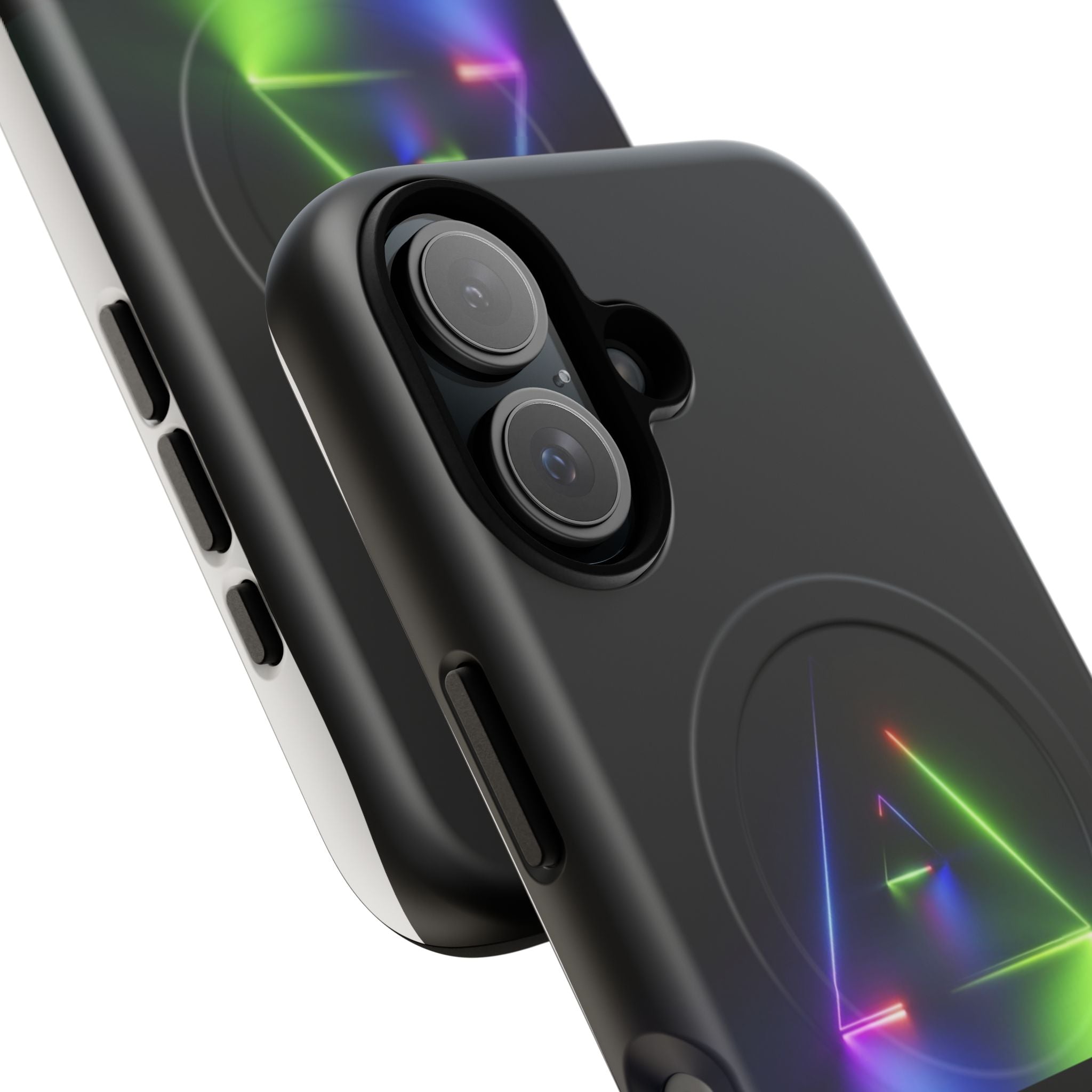 Magnetic Phone Case — Neon Prism Triangle Protective Cover