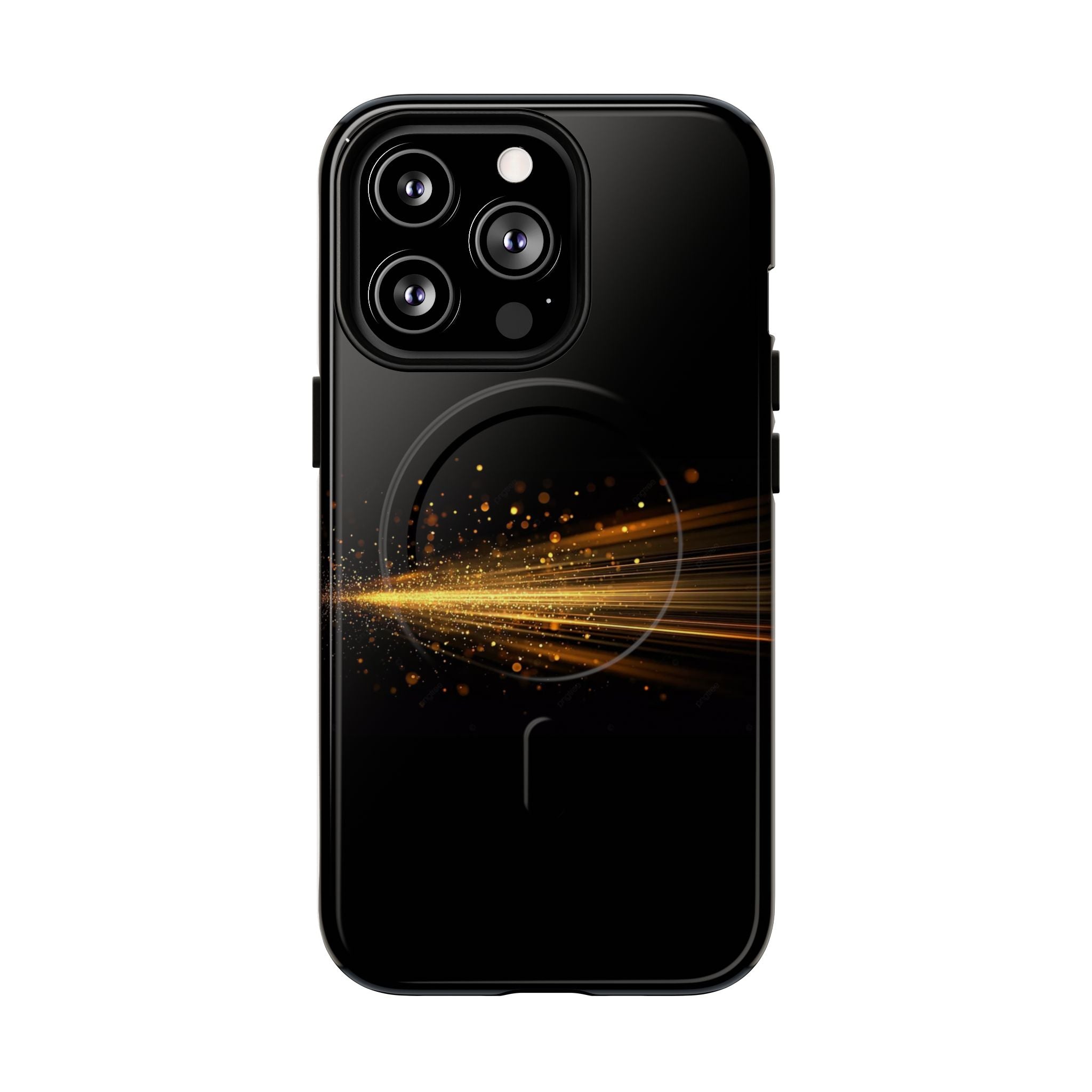 Magnetic Tough Phone Case — Black with Gold Light Trail