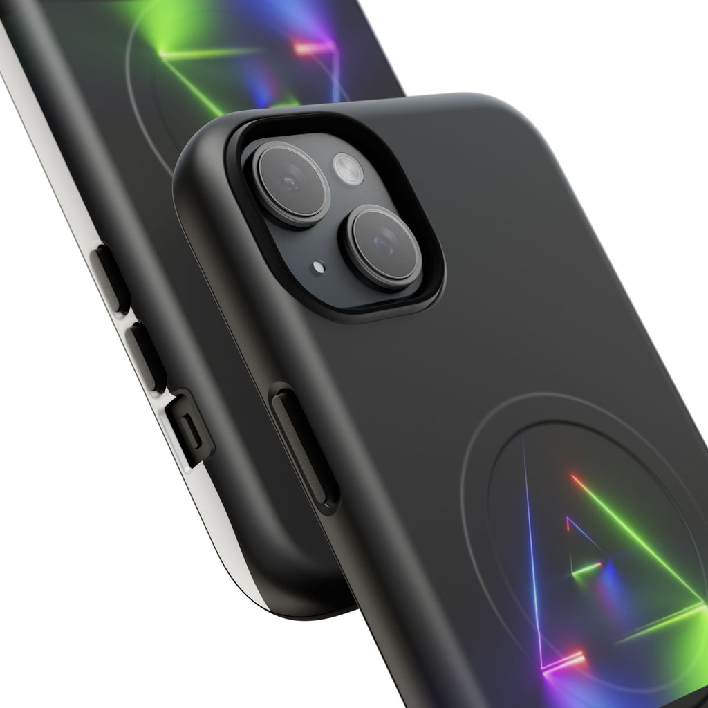 Magnetic Phone Case — Neon Prism Triangle Protective Cover