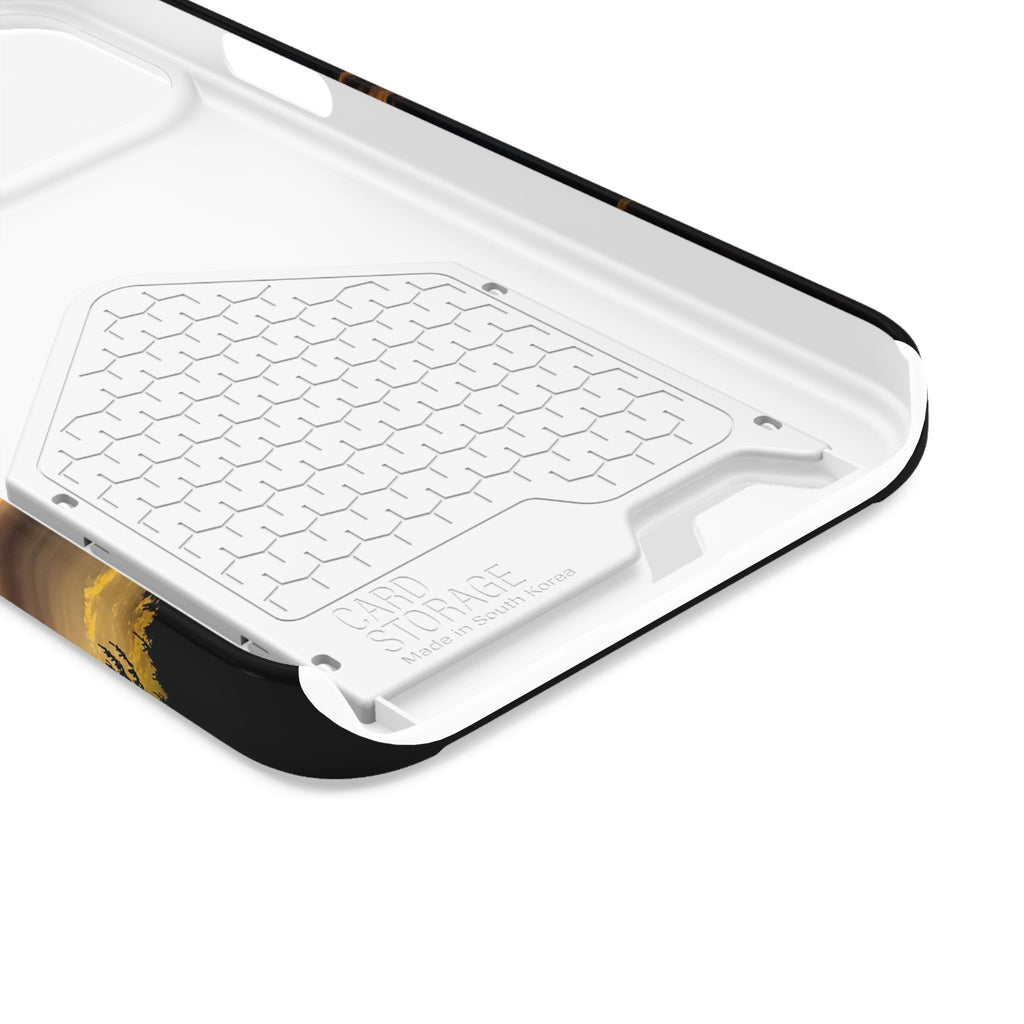 Sunset Sky Phone Case with Card Holder — Scenic Evening Landscape Wallet Case