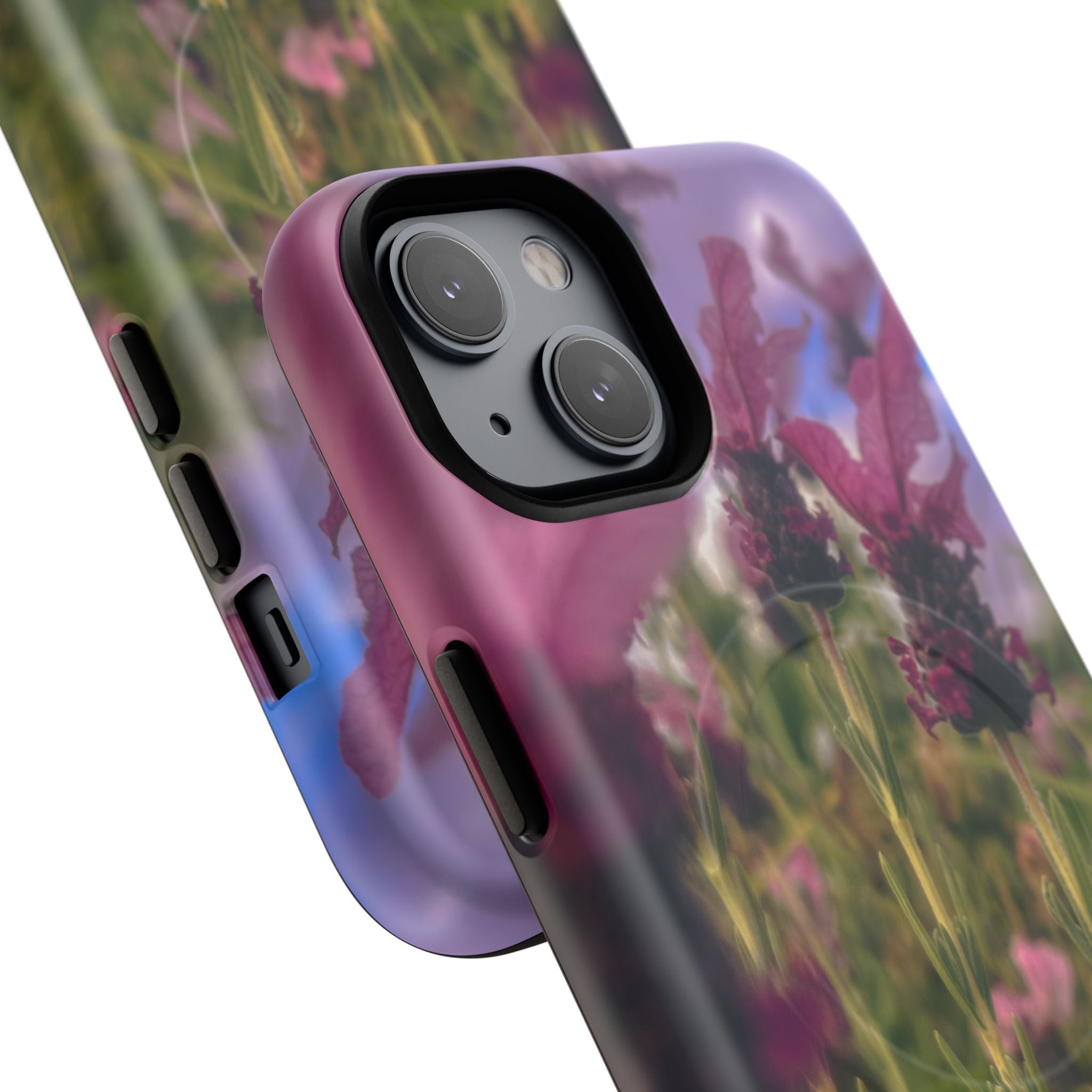 Floral Meadow Tough Magnetic Phone Case — Lavender Wildflower Protective Cover