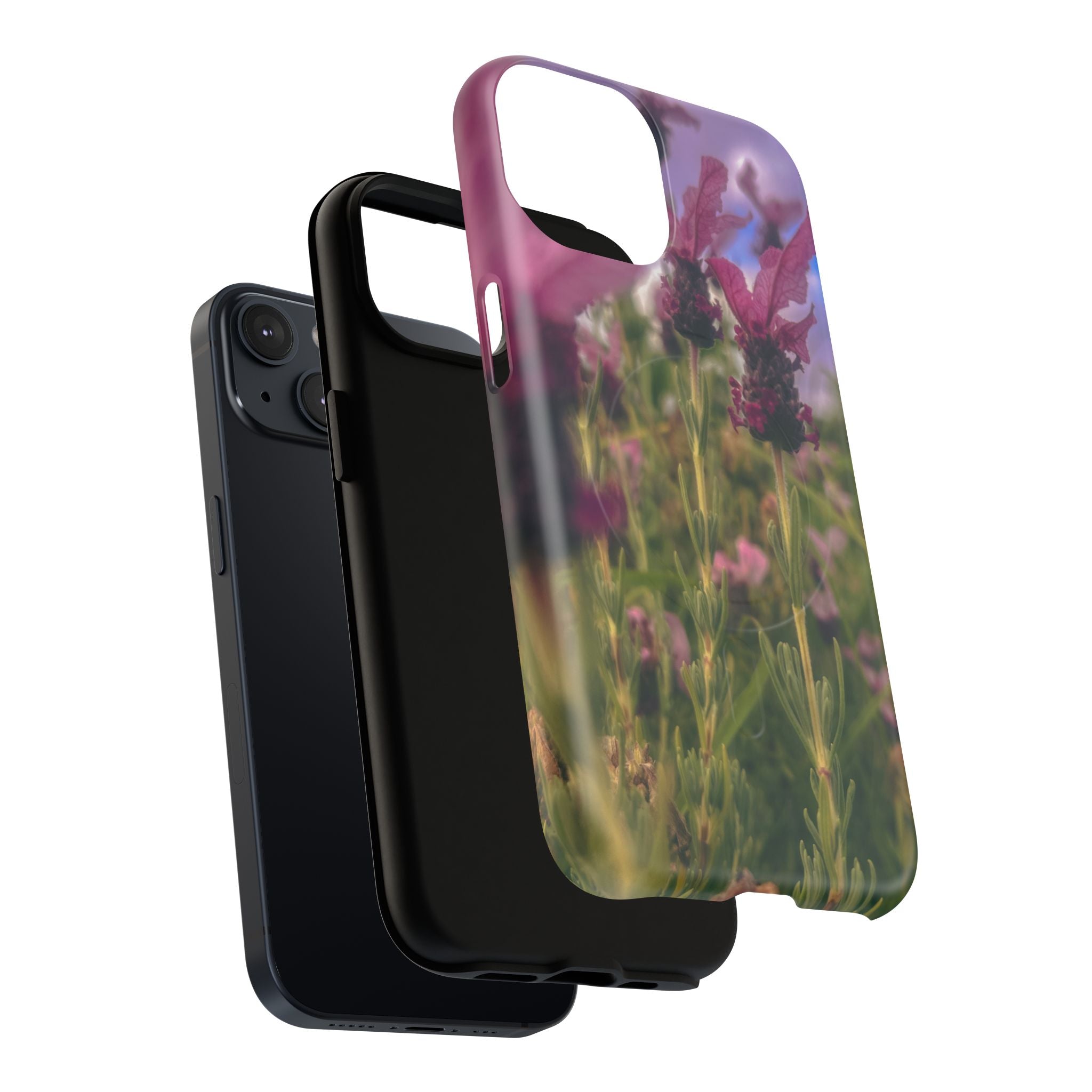 Floral Meadow Tough Magnetic Phone Case — Lavender Wildflower Protective Cover