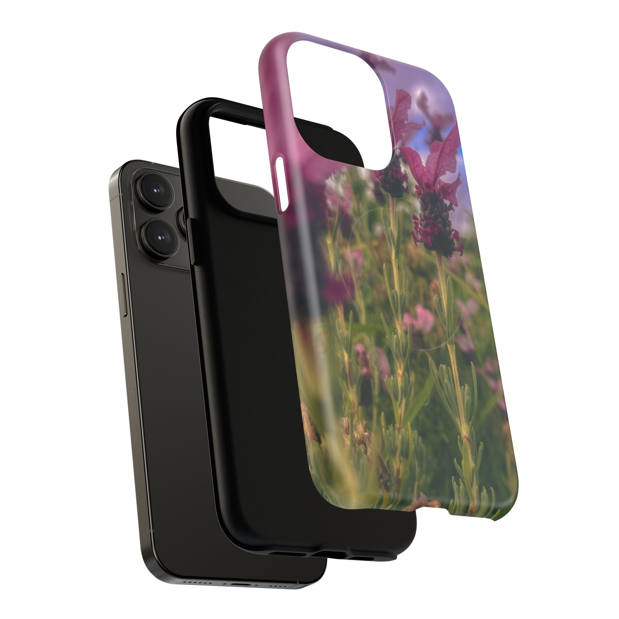 Floral Meadow Tough Magnetic Phone Case — Lavender Wildflower Protective Cover