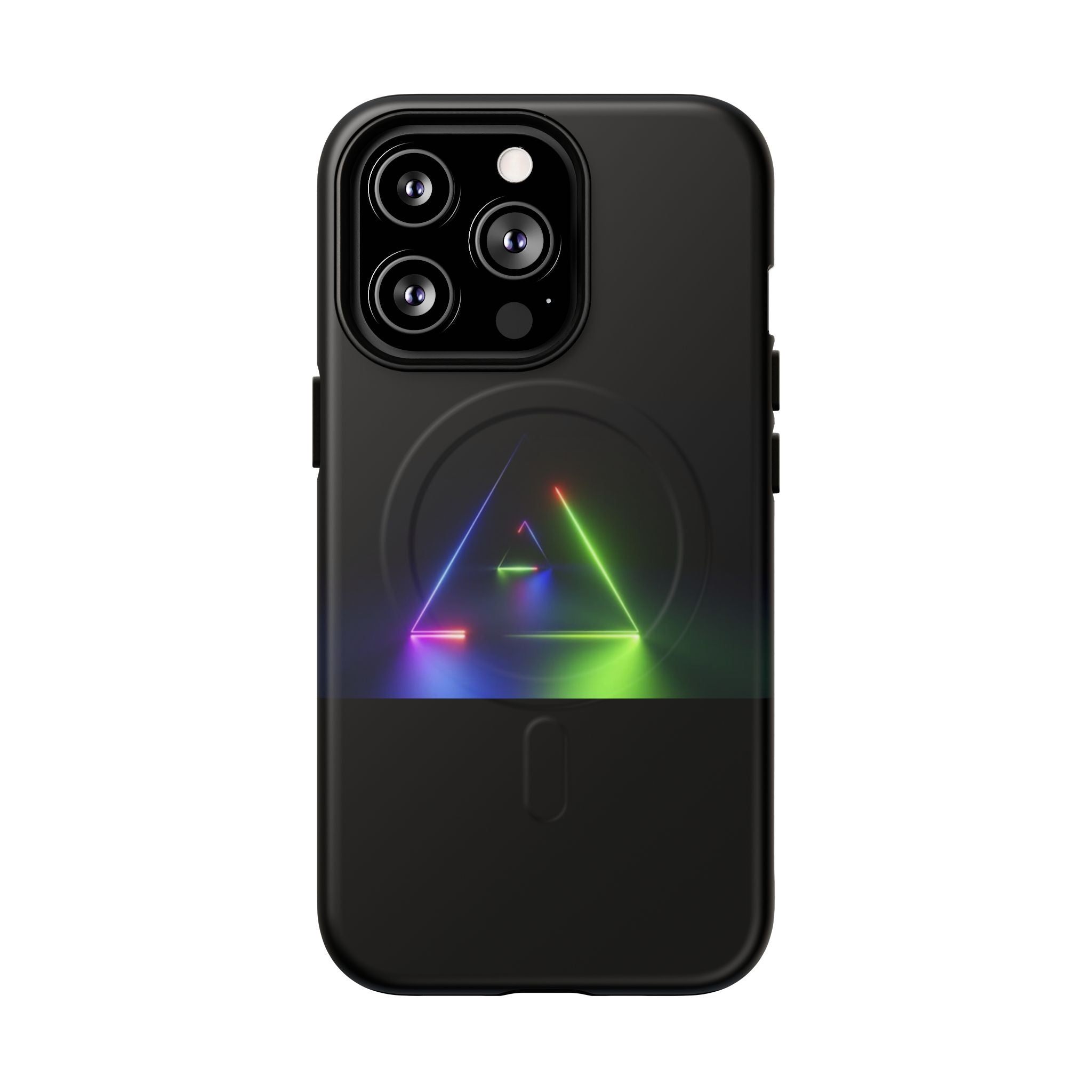 Magnetic Phone Case — Neon Prism Triangle Protective Cover