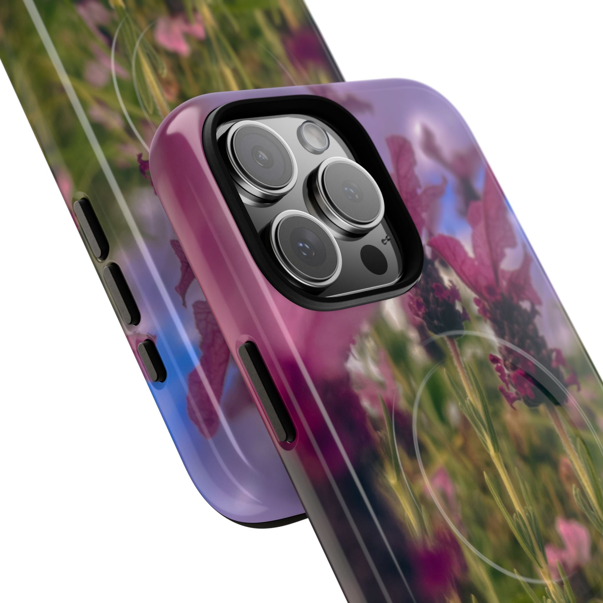 Floral Meadow Tough Magnetic Phone Case — Lavender Wildflower Protective Cover