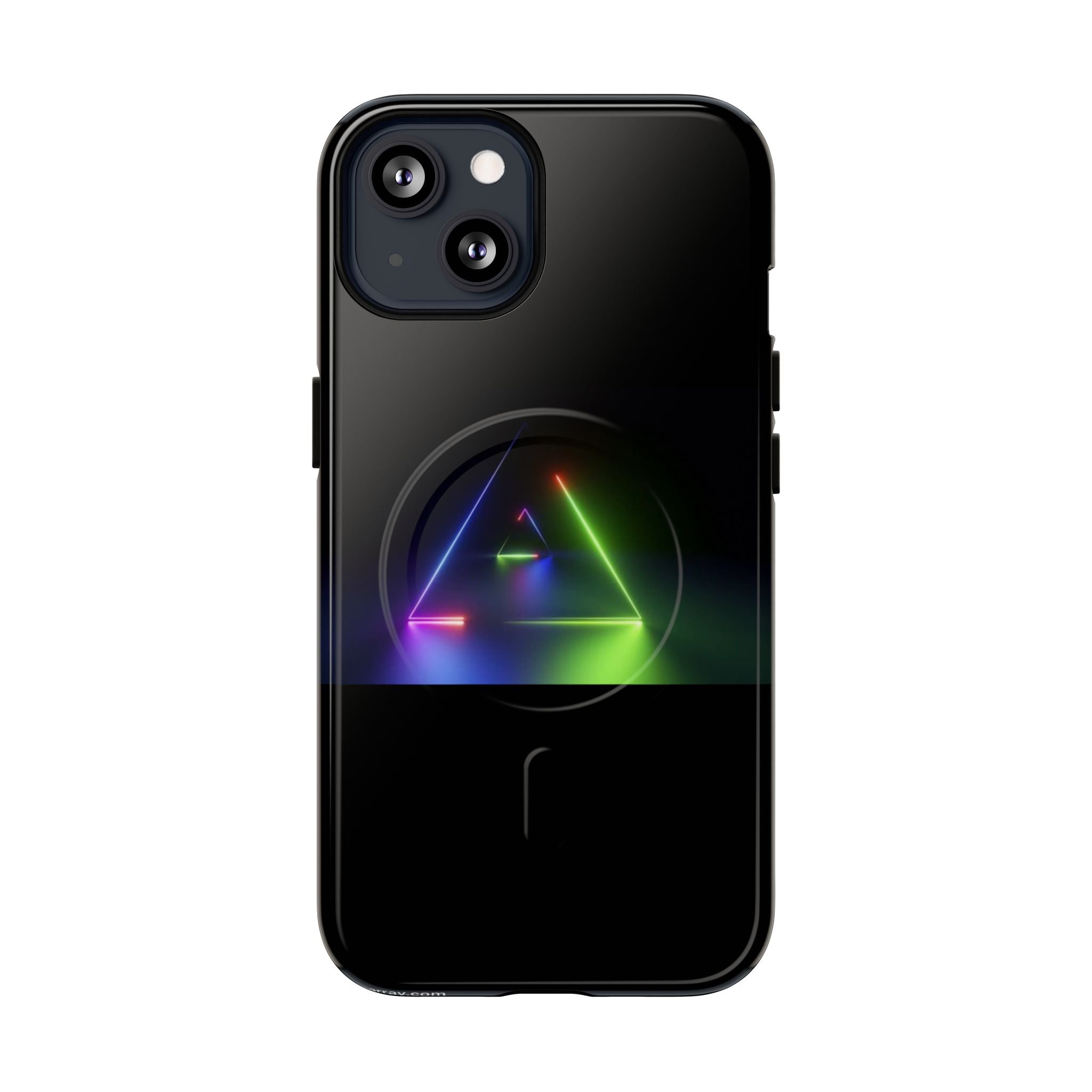 Magnetic Phone Case — Neon Prism Triangle Protective Cover